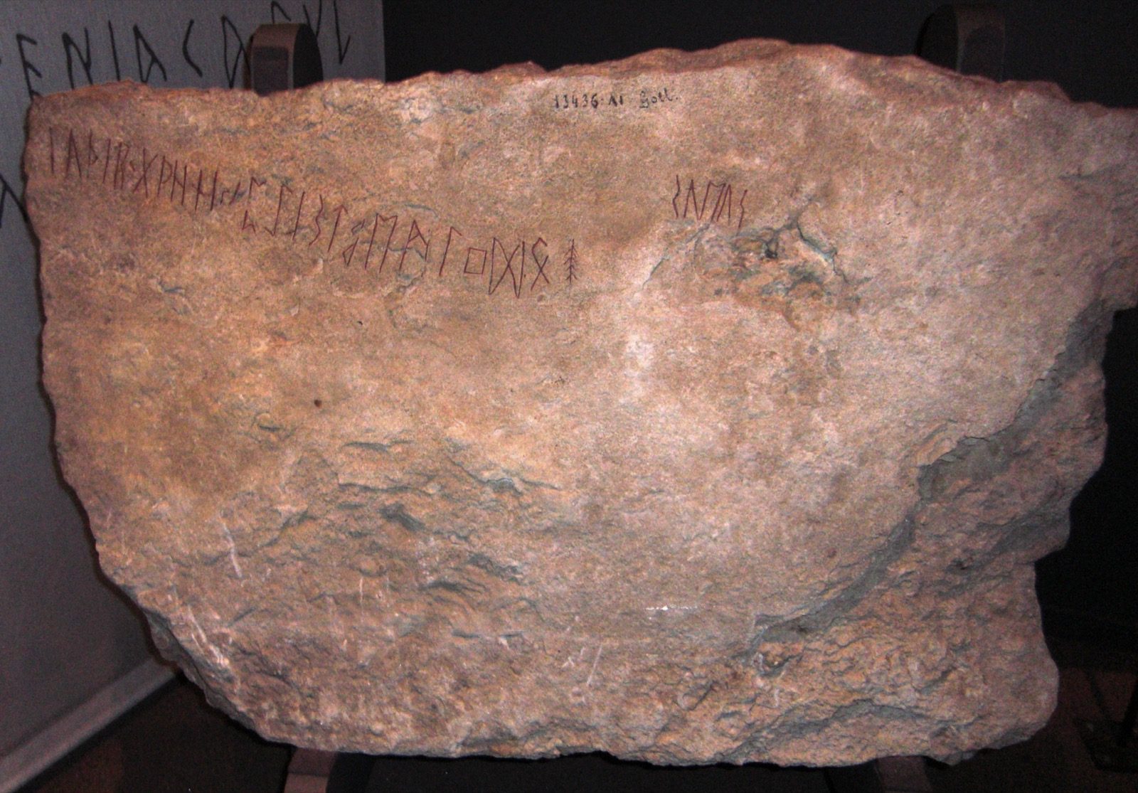 The Kylver Stone, a limestone slab from Gotland, Sweden dated to around 400 CE, engraved with the earliest known complete sequential listing of the Elder Futhark's 24 runes.