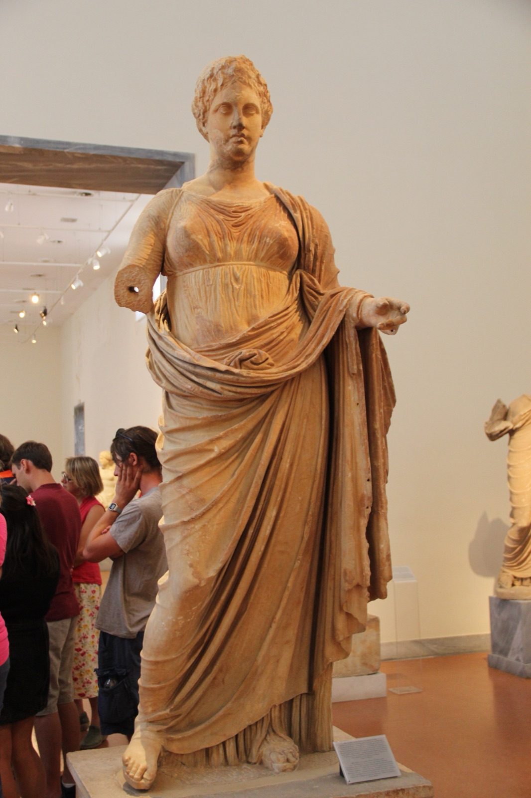 Pentelic marble statue of the goddess Themis, found at the sanctuary of Nemesis in Rhamnous, Attica, dated to around 300 BC. Now in the National Archaeological Museum of Athens.